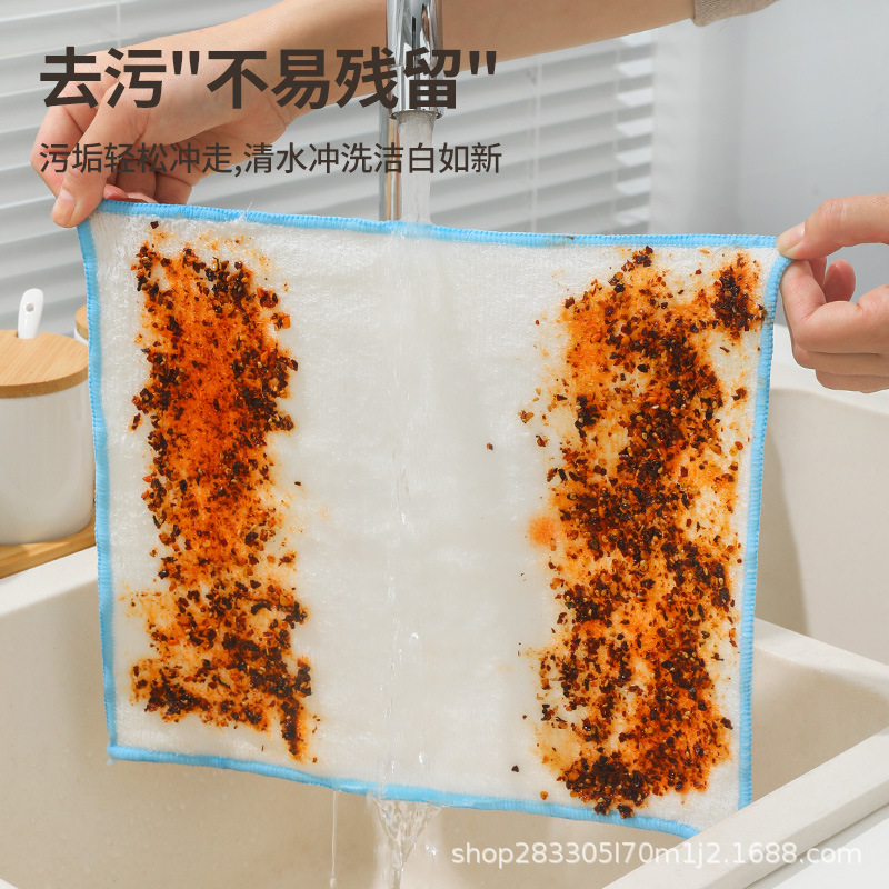 Paño de lavaplatos grueso absorbe agua sin cabello, toallas de cocina no grasas, toallas de lavaplatos de fibra de bambú, paño limpio universal