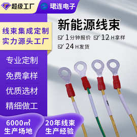 厂家定制冷压O型端子端子线圆环端子线黄绿接地线电源连接线