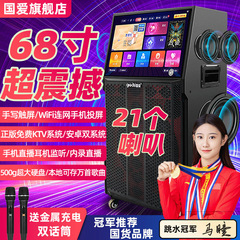 国愛家庭KTV機歌k歌スピーカー屋外広場舞音響帯ディスプレイ付きサウンドカード点歌一体機
