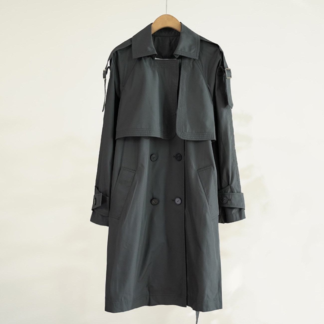 Only One Batch of Goods Per Year! Rare Windbreaker 6A Mulberry Silk Blended Glossy Waist-Tie Windbreaker for Women