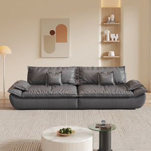 Italian-Style Light Luxury Sofa for Living Room 2024 New Fabric Sofa for Small Spaces, Minimalist Three-Seater Straight Row Sailboat Sofa