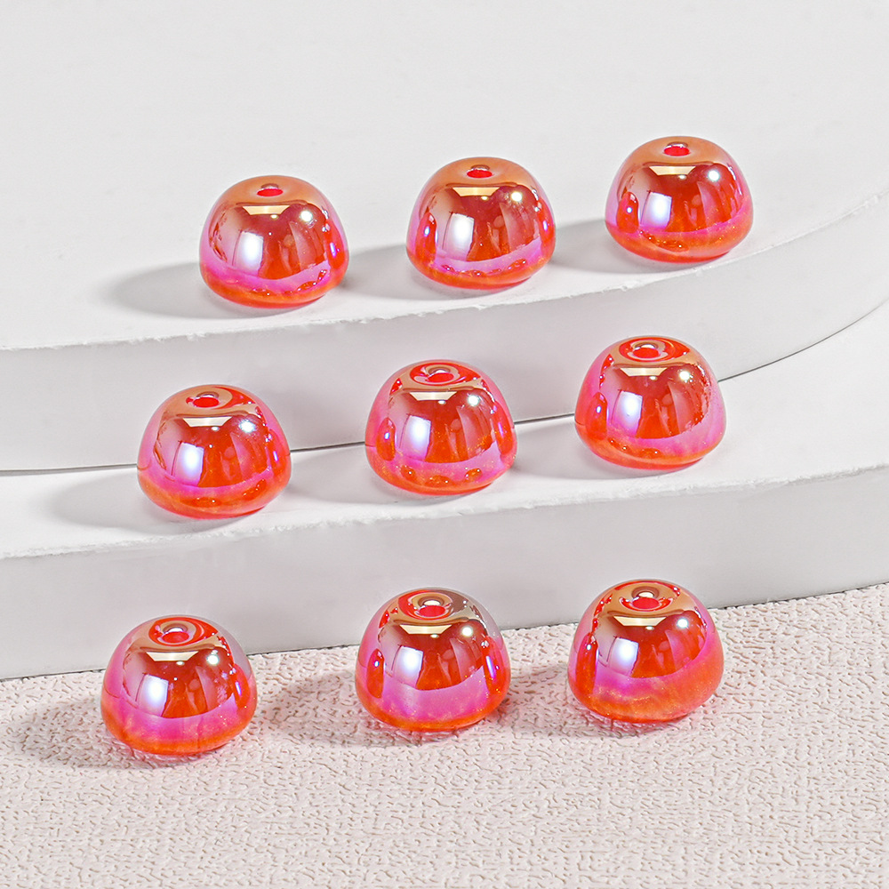 11x8mm resina de color fantasma arena flotante manzana cuentas de agujero a través de cuentas manuales DIY accesorios de cuentas de mano joyas cuentas de barril