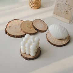BB4C批發原木松木片ins香薰蠟燭托盤首飾拍照道具小木塊圓木