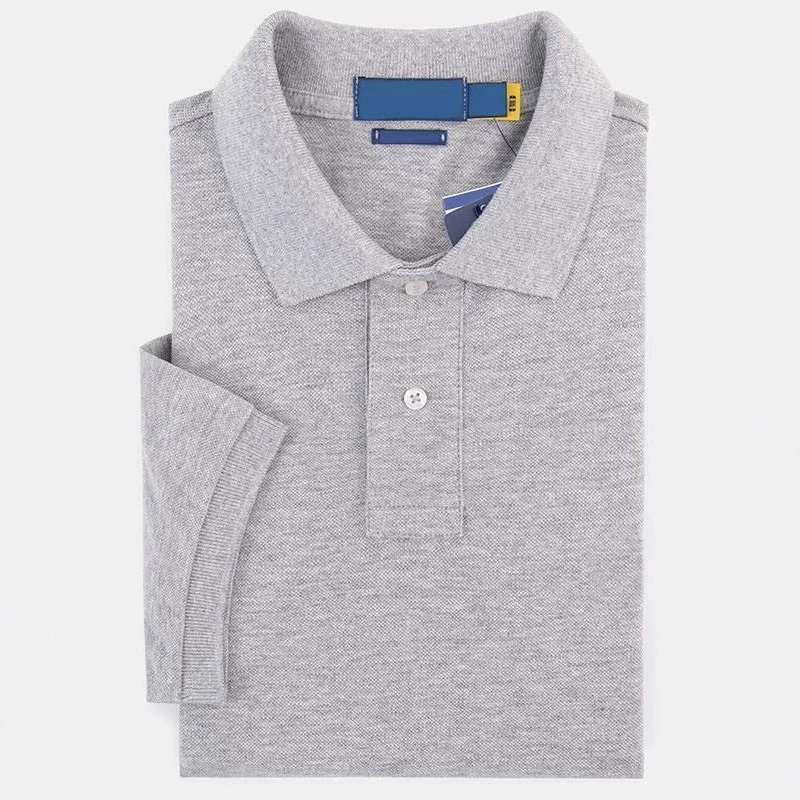 2215 # Хлопок Классический Пони с вышитым логотипом Поло Мужская внешняя торговля отворот футболка с короткими рукавами трансграничная футболка высокого качества