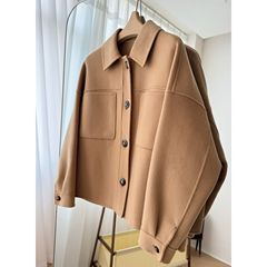 【限定特価】10% カシミヤジャケットの両面ラシャコートの小柄な短いラシャコート