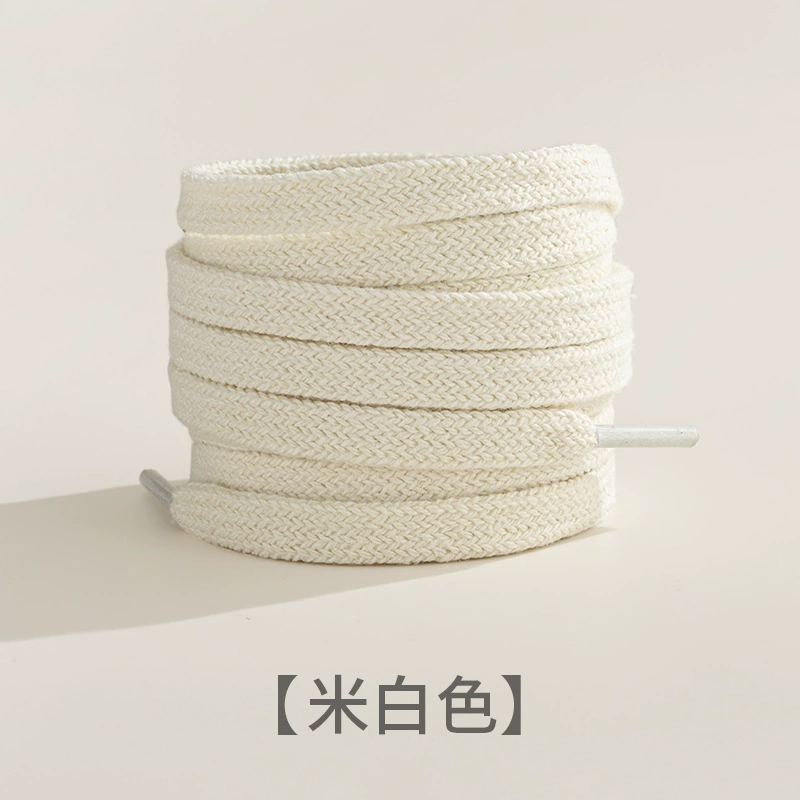 Shoelaces Classic (white) — Cotton/Polyester, Multiple Lengths 60–160 cm, Flat & Thick Styles