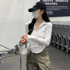 批发 新款 POLO衫卫衣女款春秋大码打底衫胖妹妹遮肚子上衣isn潮