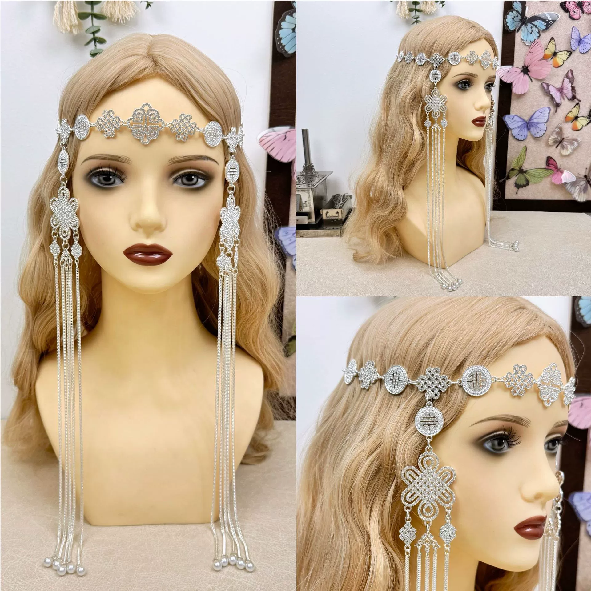 Яркие бриллианты, имитация бриллиантов, монгольские элементы, аксессуары для волос в этническом стиле, изысканные высококачественные свадебные головные уборы для невесты