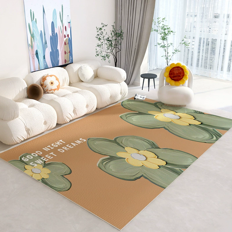 Carpet rug for living room, non-slip home carpet, simple elegant floral design, multiple sizes 40×60–200×300 cm