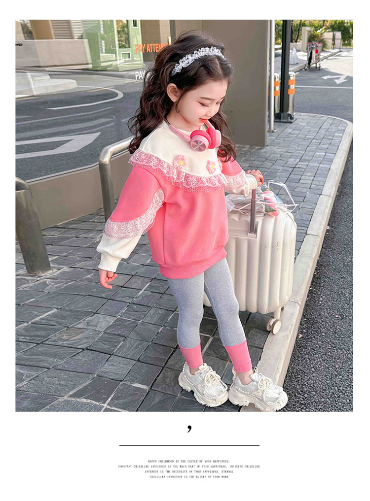 Dräi Blummen Ënnerwäsch 2024 Fréijoer Nei Moudeg Kanner- a Meedercher Sport Zweedeel Set_voghion.com