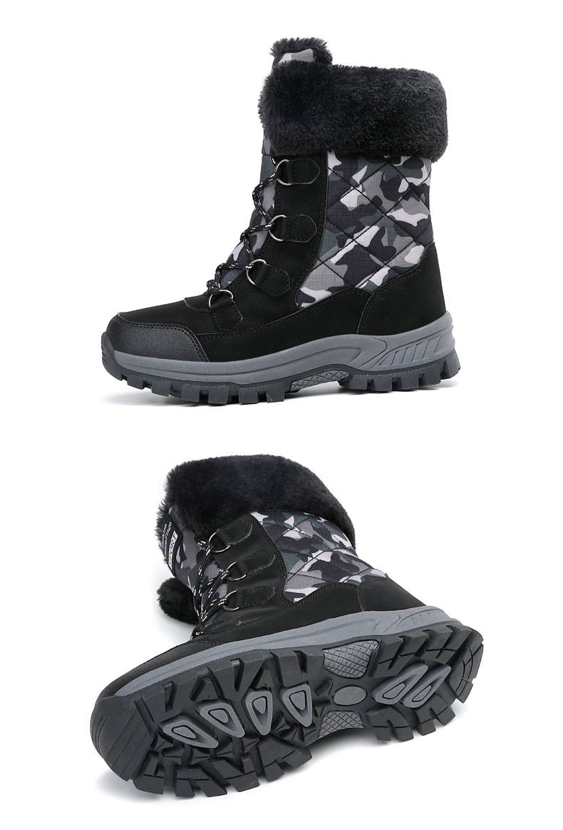 Vinterstövlar för dam med varmt foder och tjock sula camouflage_voghion.com