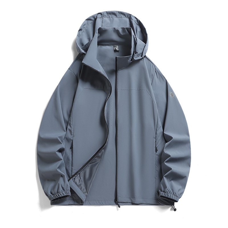 2025 pareja de verano ropa de protección solar anti-UV para hombres y mujeres ropa de piel suelta de moda versátil encapuchada