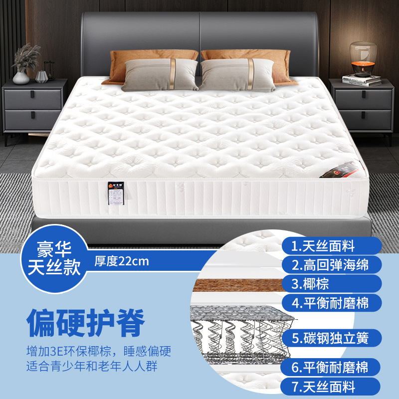 席梦思床垫软硬两用20cm厚1.8米1.5m家用宿舍经济型独立弹簧床垫|undefined