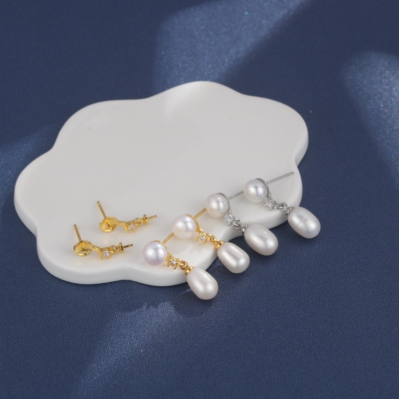 New French minimalist style niche design exquisite and elegant earrings for women with freshwater pearl studs