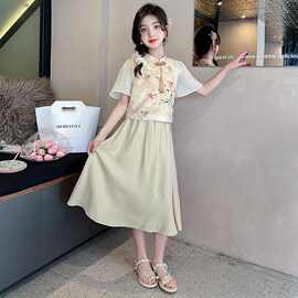 女童汉服2026夏季新款套装中大童国风汉服复古超仙小女孩短袖裙子