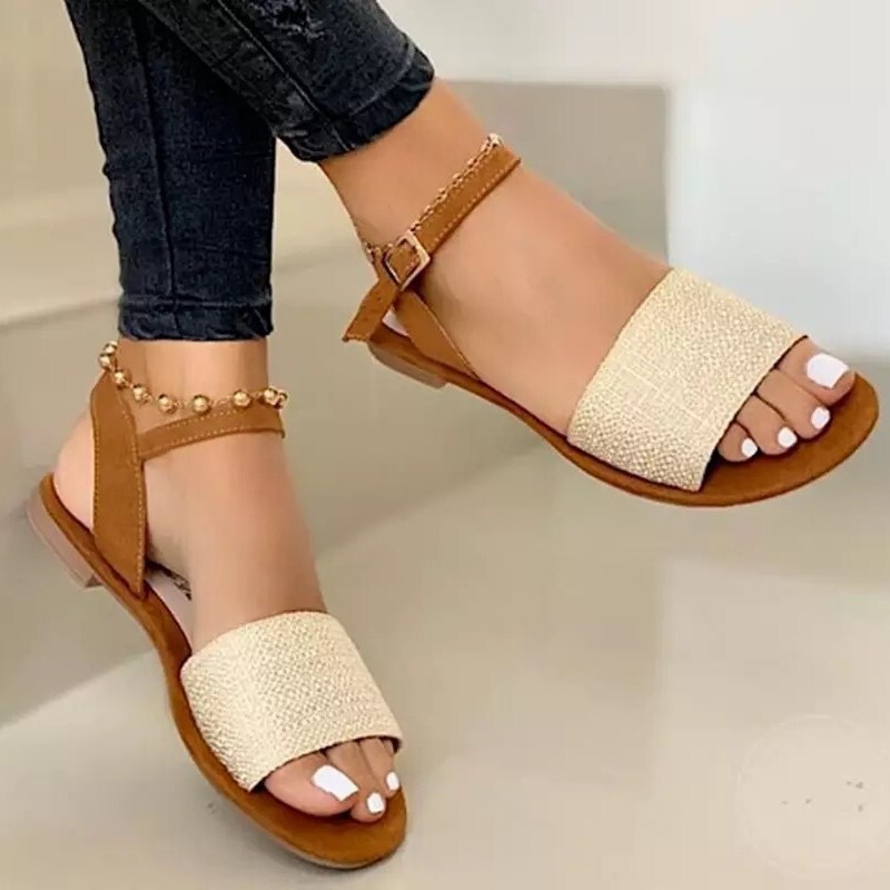 European and American Cross-Border Export Large Size Casual Sandals for Women 2022 Summer New Flats Fish Mouth Women's Sandals Sandals
