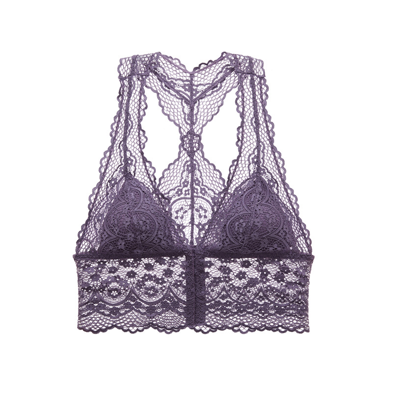 Verano Delgado molde taza belleza desgaste exterior inalámbrico en stock Azul frente hebilla encaje sexy ropa interior para adultos solo sujetador