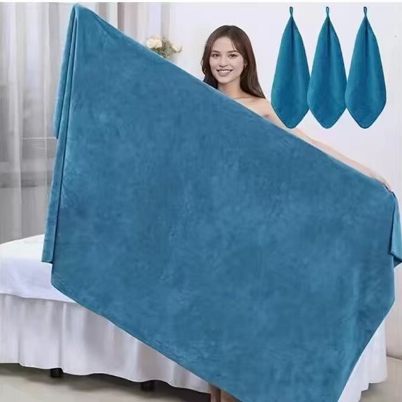 Cross-Border Bath Towel Set 120*200+30*30 Quick-Drying Beach Towel Beauty Salon Special Bath Towel Large Bath Towel