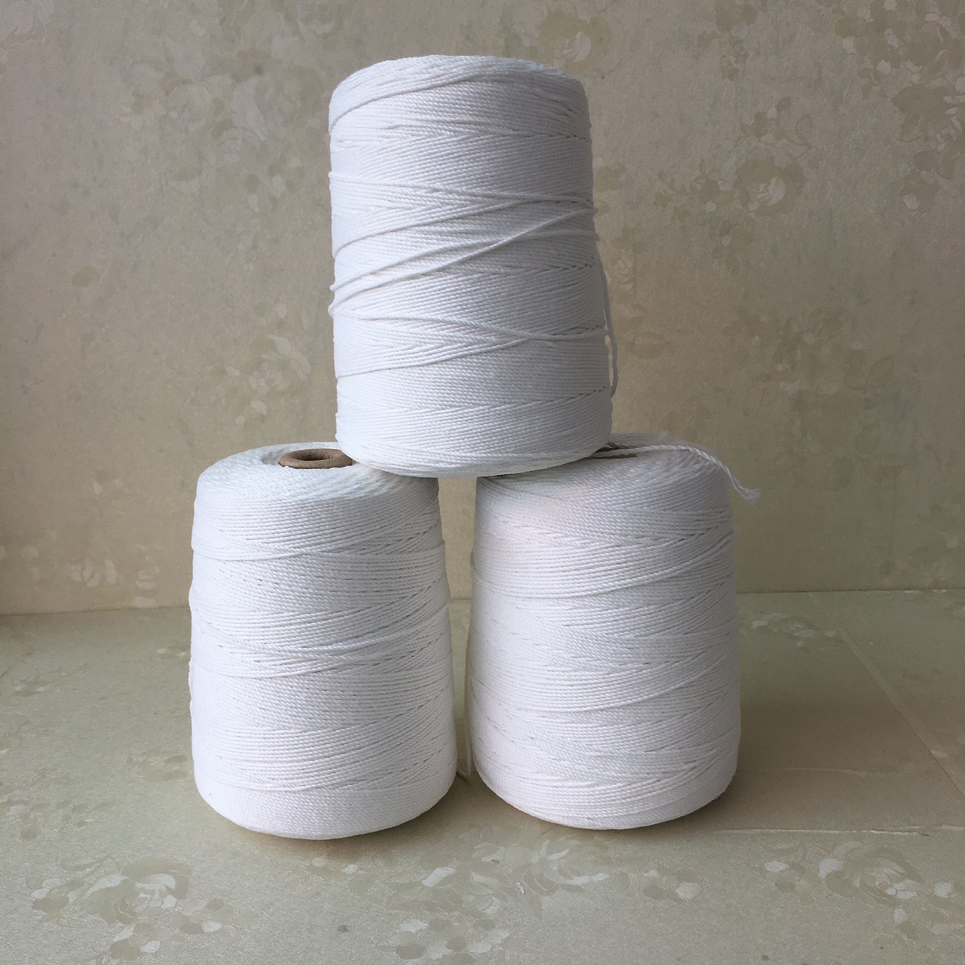 꼬인 로프 3 가닥 DIY 포장 zongzi 흰색 폴리 에스테르 면 로프 파일 가방 면사 1mm -5mm 면사