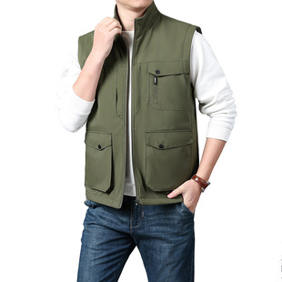 Multi-bag fishing vest vest photography vest workwear vest men's vest jacket men's outdoor vest double-sided wear