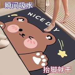 ソフト珪藻泥フロアマット漫画ノンスリップフロアマット浴室ドアマット洗える厚みのある浴室足マット卸売在庫あり