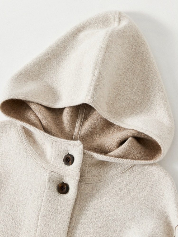 Demi-season hoody, cardigan, long cashmere sweater, oversize, mid-length 4