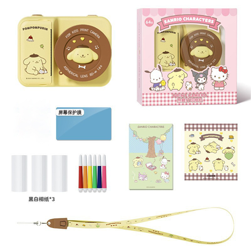 Pudding Dog Palladium + tarjeta de memoria 16G + 3 rollos de papel de impresión en blanco y negro + cable de datos + pegatinas + bolígrafo de color