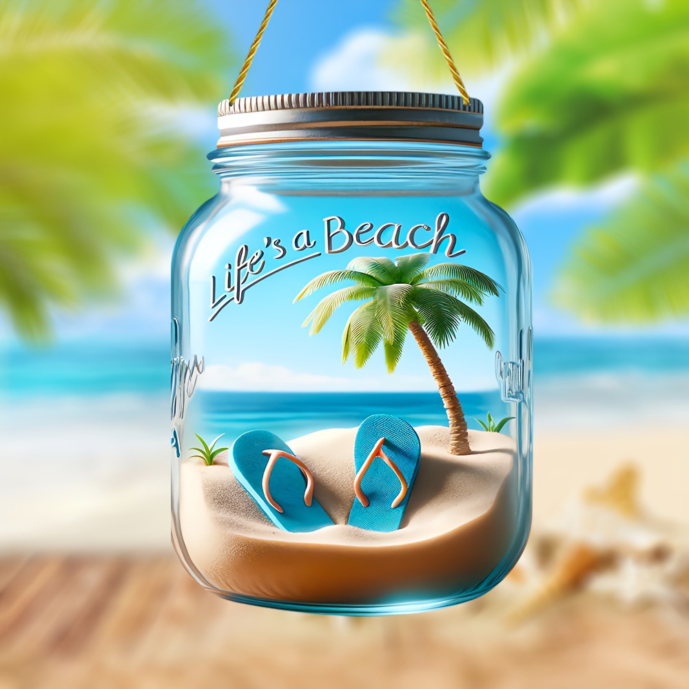Acrylic summer beach marine flip flops
