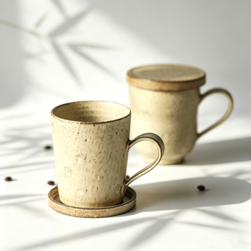 Pottery Artist's Work, Coarse Pottery Handmade Pink Coffee Cup, High Temperature Reduction Fired Tea Cup Pottery, Second Hand Handmade