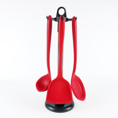 Kitchen utensil storage rack, plastic kitchenware 6-piece set hooks, rotating kitchen utensil hanger storage tool