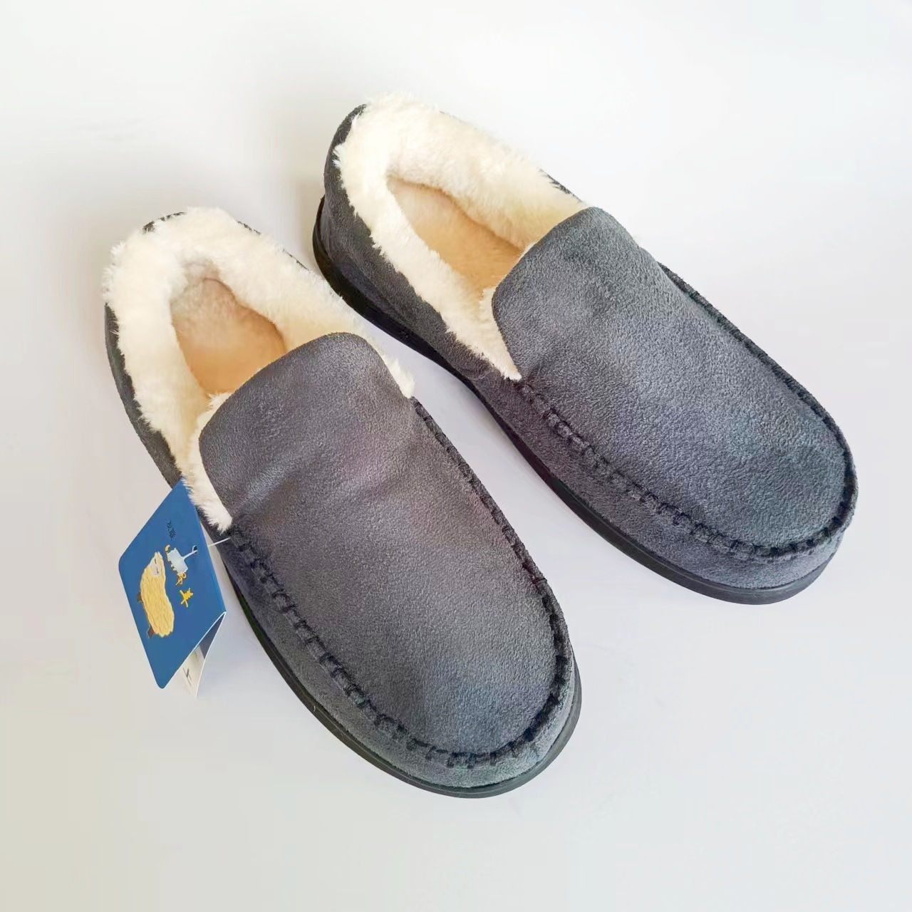 Winterbohnenschuhe für Sportler und Faule, Ein-Schritt-Anziehen, Fahren mit Plüschisolierung, Baumwolltuchschuhe, Herren 2308_voghion.com