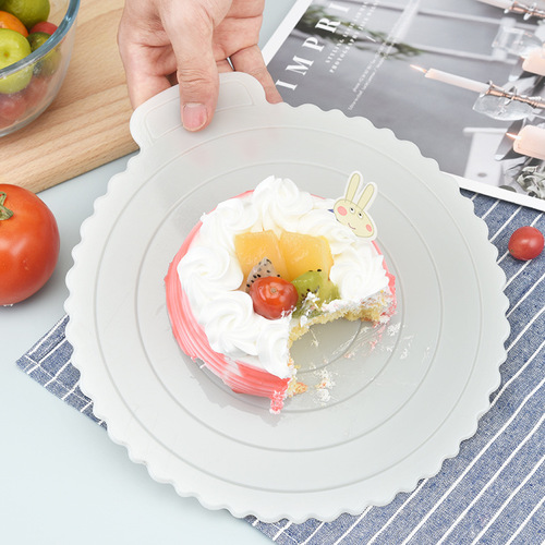 8寸圆形蛋糕垫 白色蛋糕底托 塑料ABS片裱花卡 烘培工具