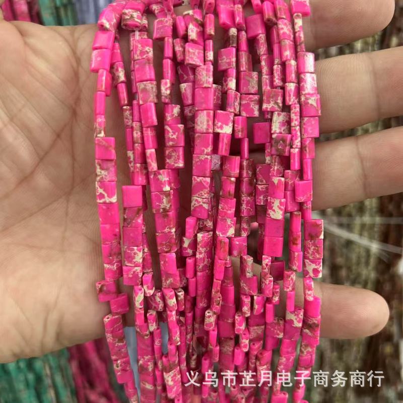 5*5mm双孔提拉米珠天然水晶玛瑙石头散珠串珠diy饰品手工材料批发|undefined