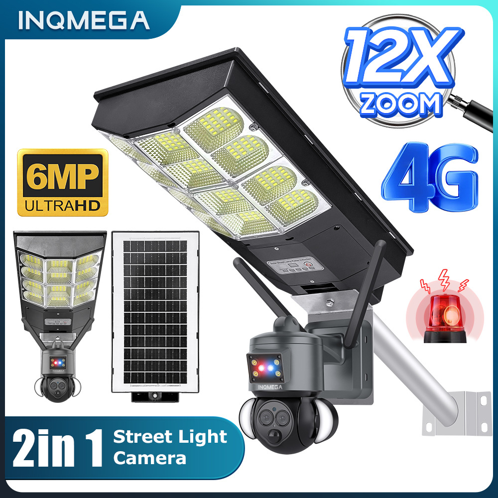 跨境新品4G太阳能摄像头路灯一体化感应式LED带高清全彩监控智能
