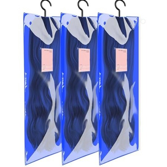 Bolsa de almacenamiento de pelucas de PVC, bolsa antipolvo para pelucas, bolsa con cremallera, organizador de almacenamiento de viaje colgable