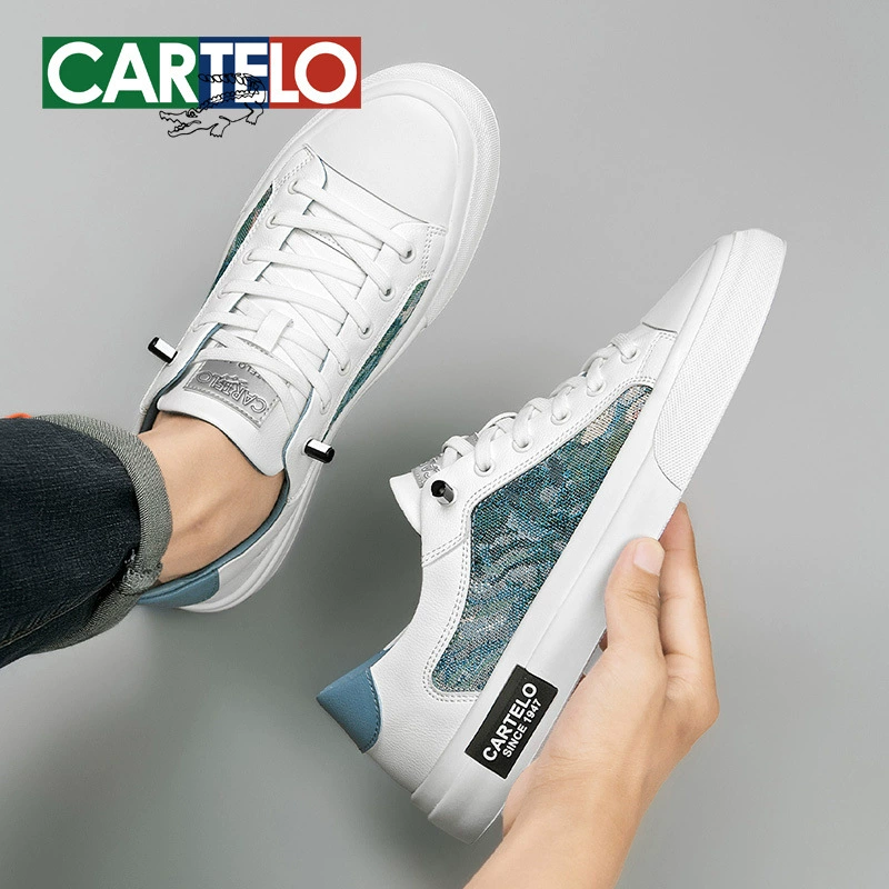 Katile крокодил мужские туфли 2025 новый цвет контрастного цвета с вышивкой маленькие белые туфли один педаль обувь мужские повседневные туфли