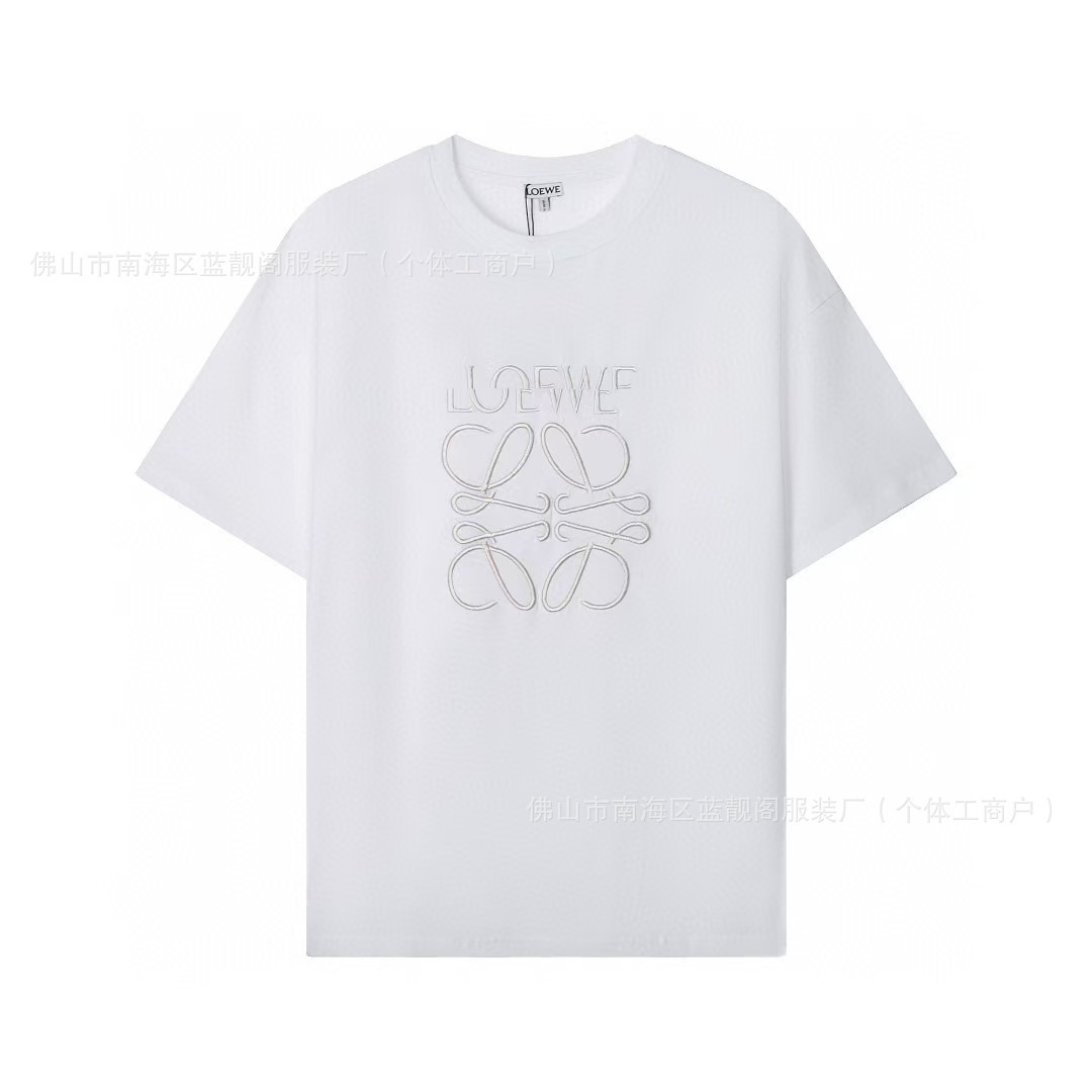 正しいバージョンLOE家24SS新ポケット刺繍クラシック小標男女ゆるいカジュアルカップル半袖tシャツ