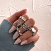 Shining diamond inlaid butterfly ring Women's joint ring nodes ring ring retro angel skeleton love snake ring