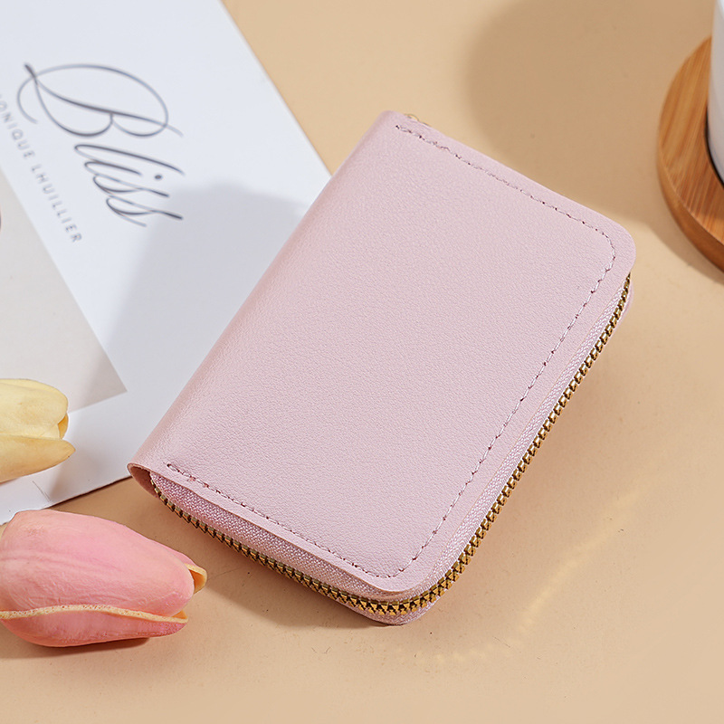 Bolsa de tarjetas de órgano de color sólido, bolsa de tarjetas compacta y exquisita para mujeres, bolsas de tarjetas de bienestar de gran capacidad para hombres, bolsas de tarjetas transfronterizas