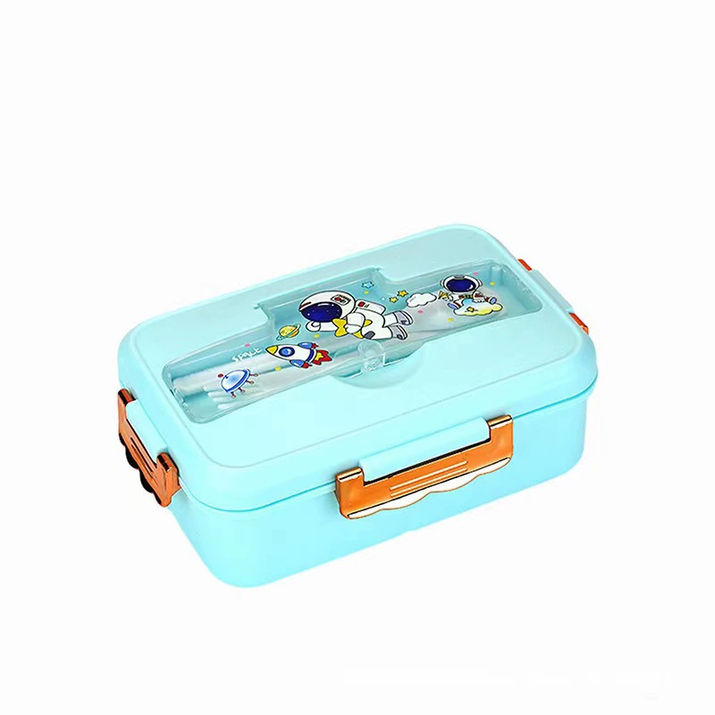 Ланчбокс для студентов Bento, 3 отделения, микроволновый ПП с прибором (ложка/вилка/палочки)