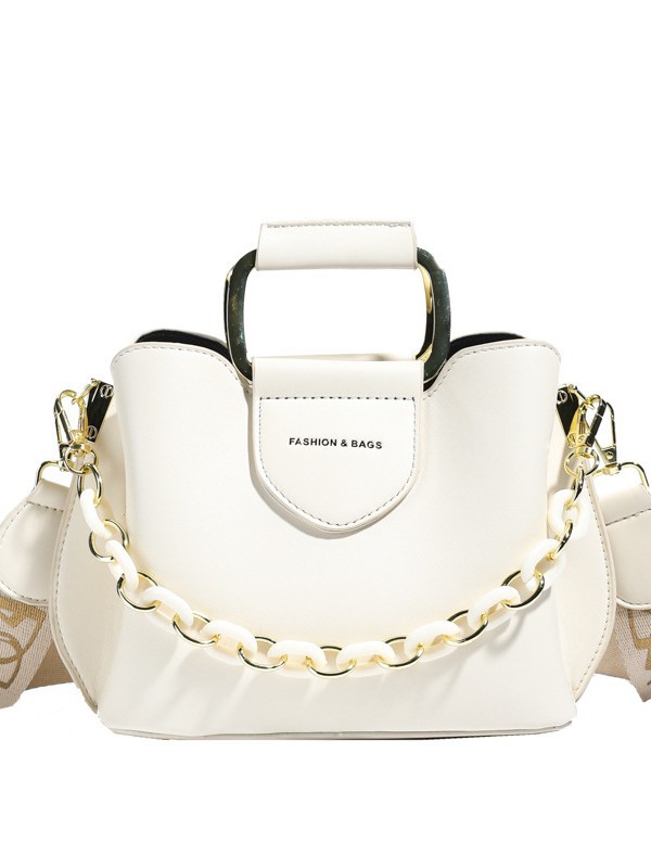 Bolsos transfronterizos para mujer 2025 nuevo bolso de cubo de marea moda coreana bolso de hombro simple de cadena para mujer bolso de cercanías