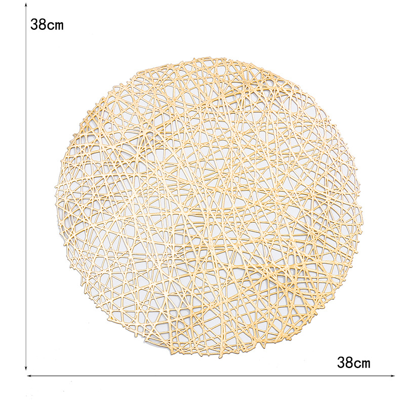 Nuevo transfronterizo entrelazado almohadilla de mesa redonda trenzada alboroto de aislamiento térmico almohadilla de decoración de PVC almohadilla de mesa almohadilla de taza al por mayor