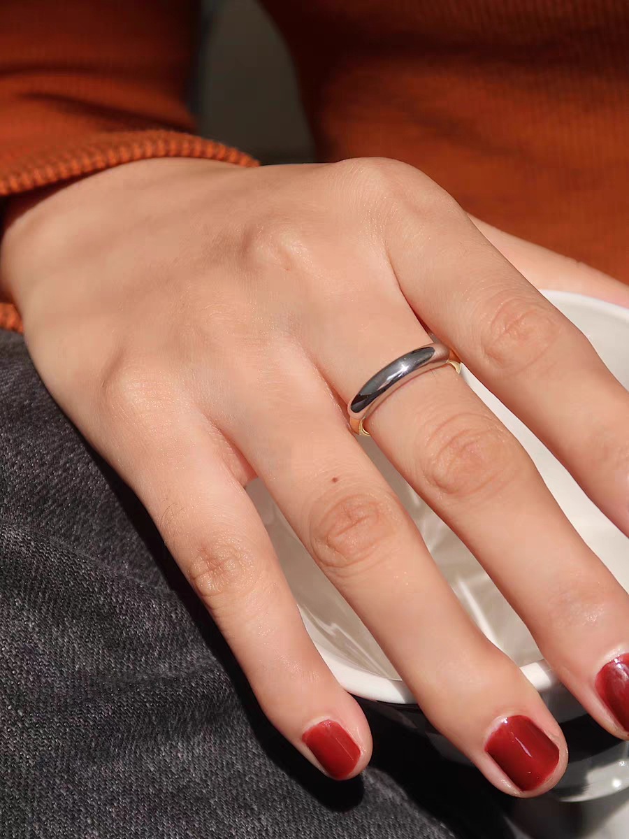 6g Weight Rings Classification 1 Piece Quantity Simple Style Color Block Stainless Steel Polishing Rings