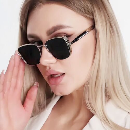 Aviator Sunglasses 2025 New Square Steam Punk Metal Frame Women's High-end Eyewear