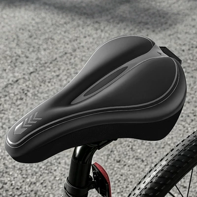 Bicycle Seat Cushion Cover, Mountain Bike Widened and Thickened Silicone Seat Cushion, Dynamic Bike Sponge Seat Cover, Universal Equipment Accessories