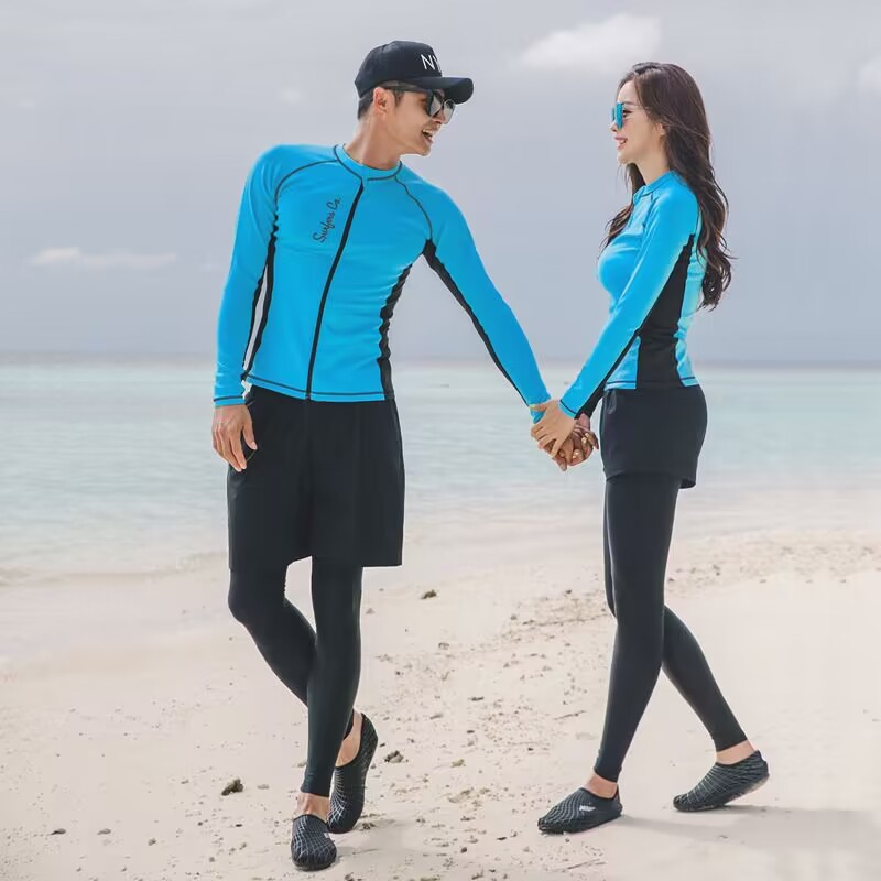 Korean ins Dongdaemun Couples Diving Suit Split Long Sleeve Swimsuit Sunscreen Sports Conservative Surfing Cross-border Swimsuit
