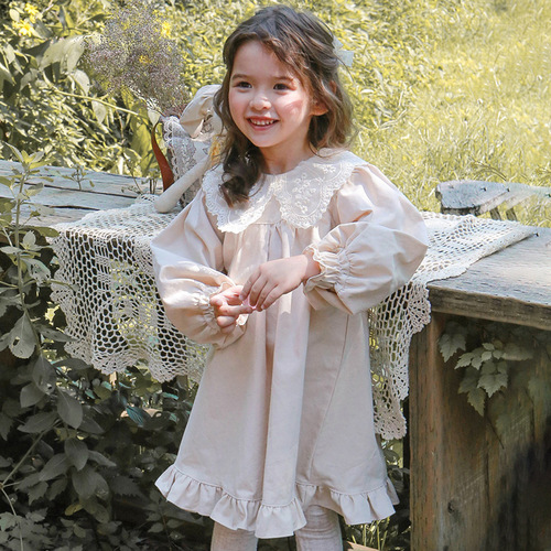 2024 Spring Strawberry Shan Korean Children's Clothing Children's Girls Fashionable Lace Collar Fungus Trimmed Fishtail Skirt