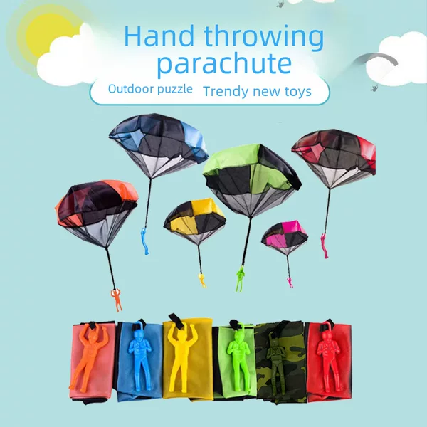 Cross-border Explosions Children's Hand Throw Parachute Soldier Parachute Outdoor Toys Amazon Hot Selling Printable Patterns