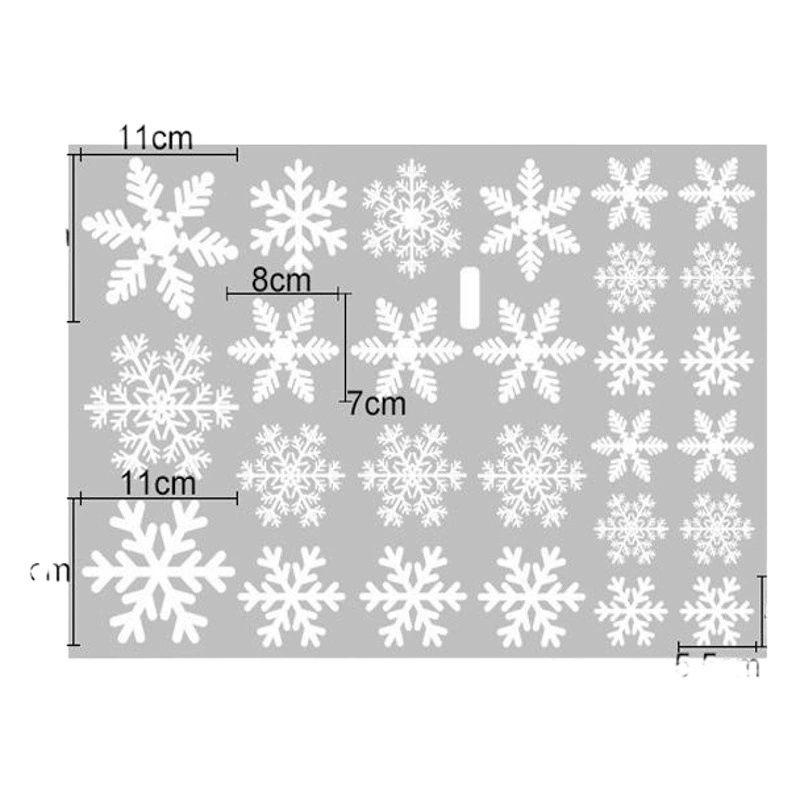 Рождественские наклейки со снежинками Красная и белая Снежинка пленка оконные наклейки Рождественские украшения Электростатические стеклянные наклейки Серебряные Снежинки настенные наклейки