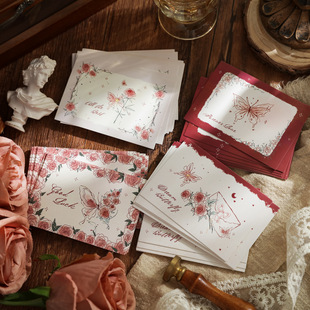 High-Looking Rose Postcard Message Card Mix and Match Ritual Handwritten Message Holiday Birthday Blessing Gift